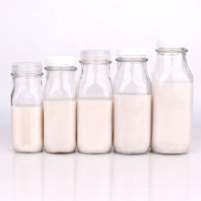 milk glass bottles wholesale 500ml 16oz square glass bottles for juice cold drink